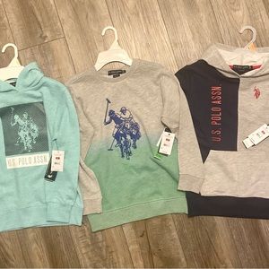 2 U.S. Polo Assn hoodies / 1 U.S. Polo Assn pullover / size M/8 little boys